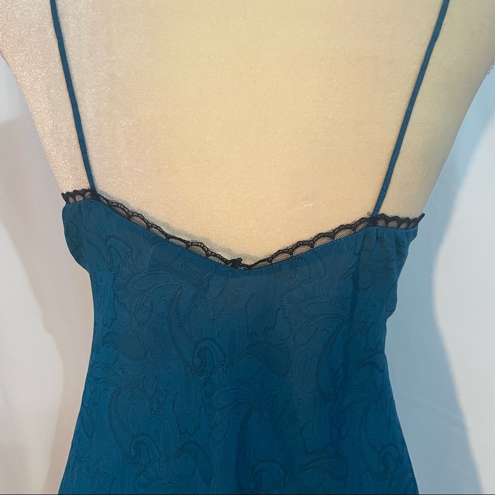 Vintage Gold Label Victoria’s Secret Teal &
Black Chemise Size Large - Picture 6 of 8